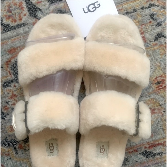 Authentic UGG “Fuzz Yeah” Slippers In Natural (NIB) - Picture 1 of 6